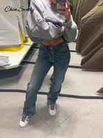 Load image into Gallery viewer, Sequin Rhinestone Jeans For Women Low Waist Zipper Pocket Pencil Shinny Party Denim Pants 2025 Spring Fall High Street Outwears
