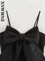 Load image into Gallery viewer, XNWMNZ 2024 Autumn New Woman Chic Sleeveless Vest Halter Top Party Female Black Crop Top Shoulder Gilet Slim Waistcoat
