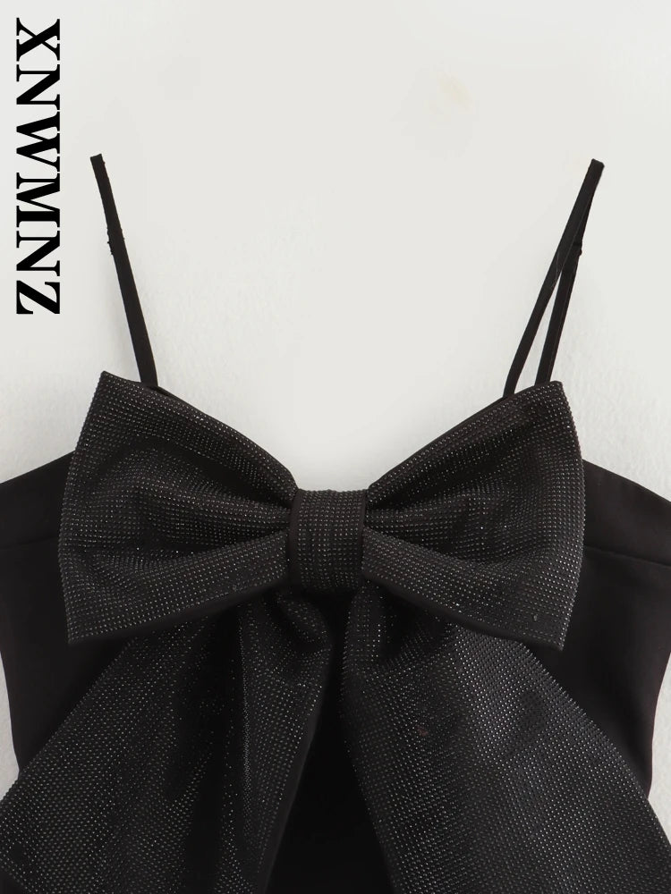 XNWMNZ 2024 Autumn New Woman Chic Sleeveless Vest Halter Top Party Female Black Crop Top Shoulder Gilet Slim Waistcoat